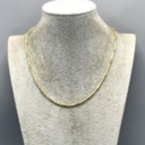 MILOR 18" Gold Plated Italian Bronze Textured Chain Necklace Sparkles, Beautiful